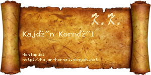 Kaján Kornél névjegykártya